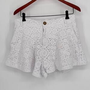 Anthropologie White Crochet Lace Shorts